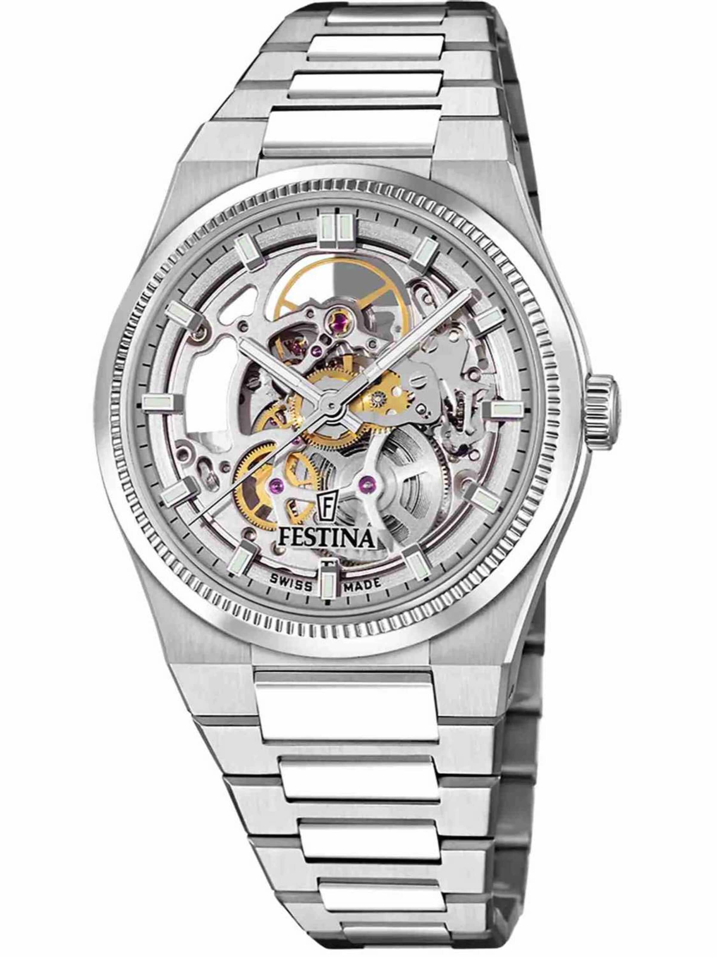 FESTINA Analoog horloge 'Swiss Made F20069' in Zilver: voorkant