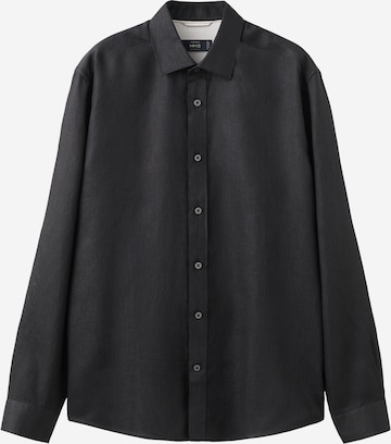 MANGO MAN Button Up Shirt 'PARROT' in Black: front
