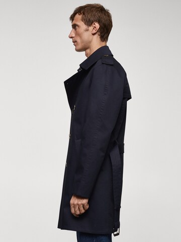 MANGO MAN Between-Seasons Coat in Blue