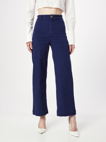 Monki Wide leg Broek in Blauw: voorkant