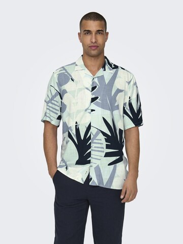 Only & Sons Regular fit Srajca 'BERTIL' | modra barva