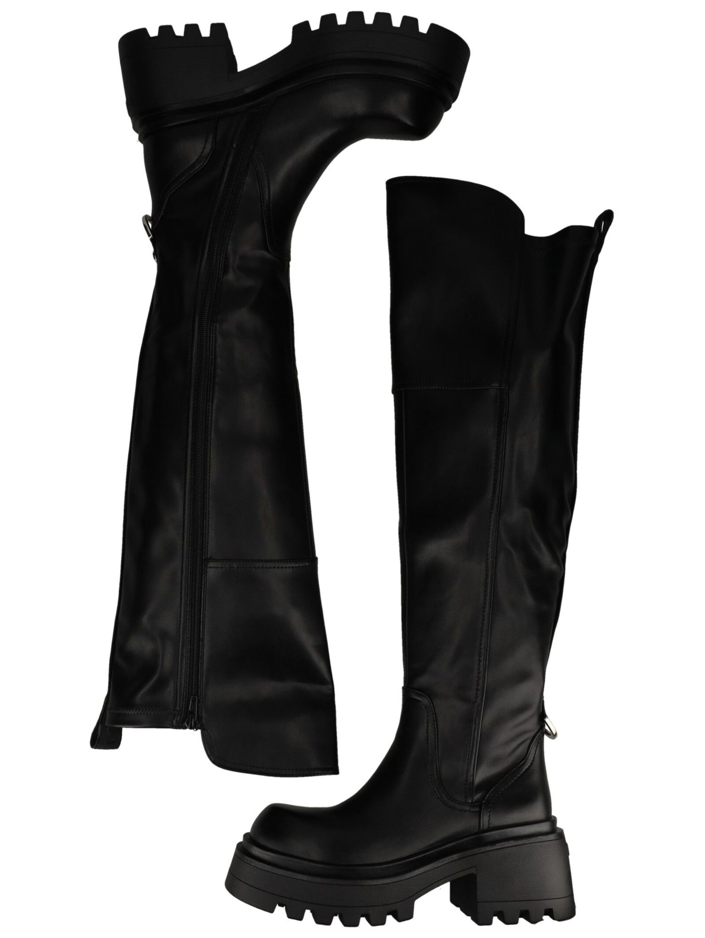 BUFFALO Overknees in Schwarz: oben