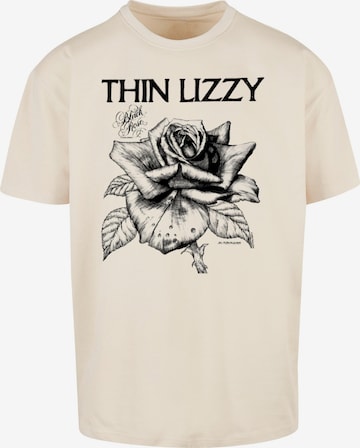 Merchcode T-Shirt 'Thin Lizzy - Rose' in Beige: predná strana