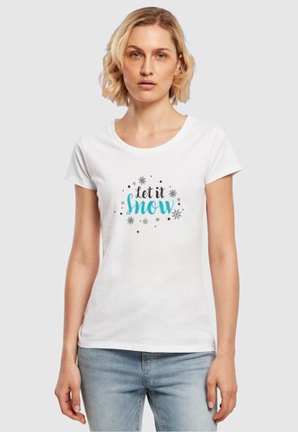 Merchcode T-Shirt 'Let It Snow' in Weiß: predná strana