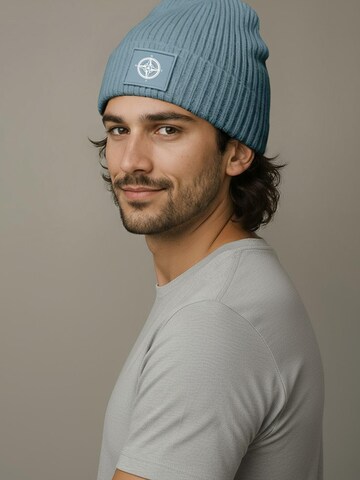 Neverless Beanie 'Kompass' in Blue