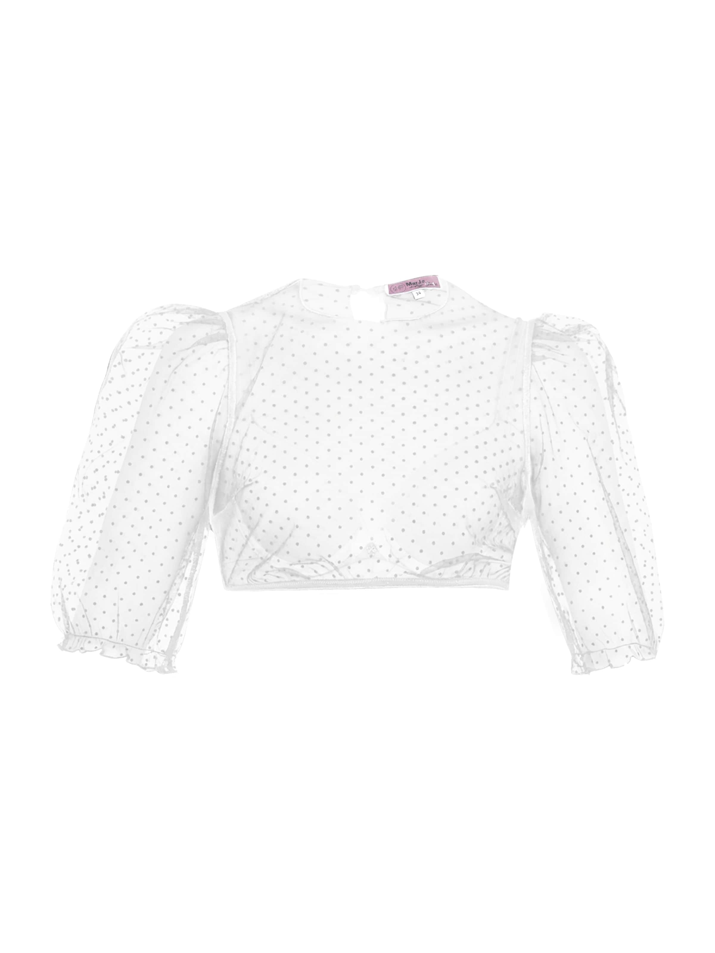 Blouse folklorique 'Dammbach' MARJO en blanc : devant