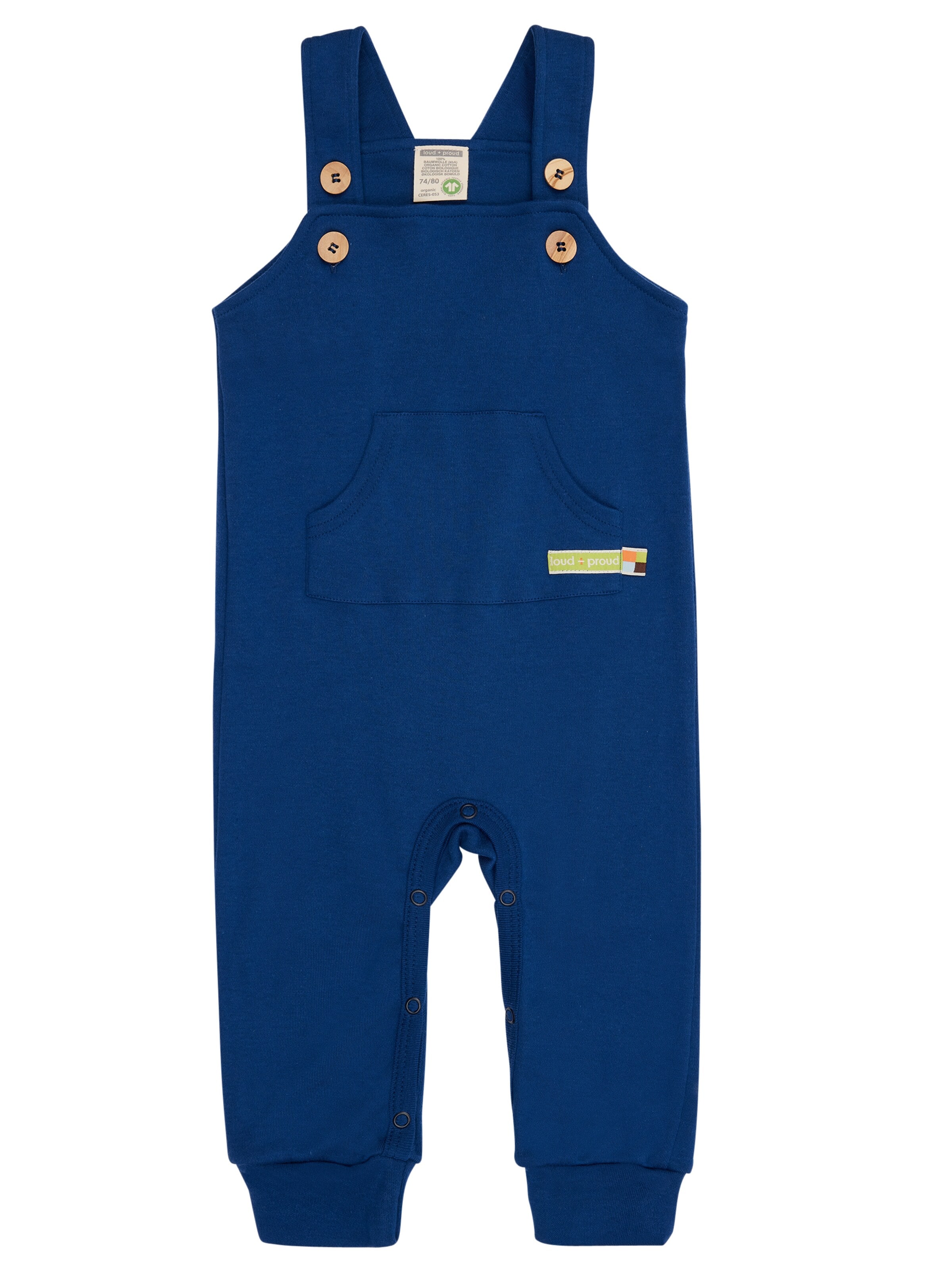 loud + proud Overalls in Blue: front