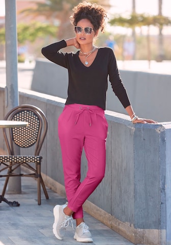 LASCANA Regular Broek in Roze