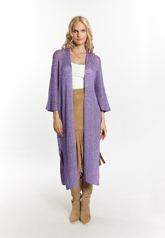 Cardigan IZIA en violet : devant