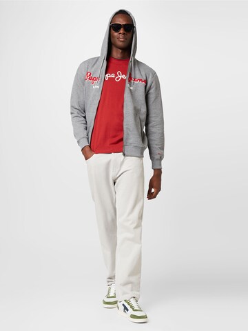 Pepe Jeans Zip-Up Hoodie 'LAMONT' in Grey