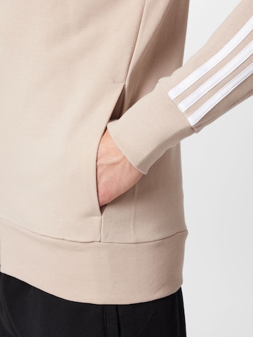 ADIDAS SPORTSWEAR Sports sweat jacket 'Essentials French Terry 3-Stripes ' in Beige