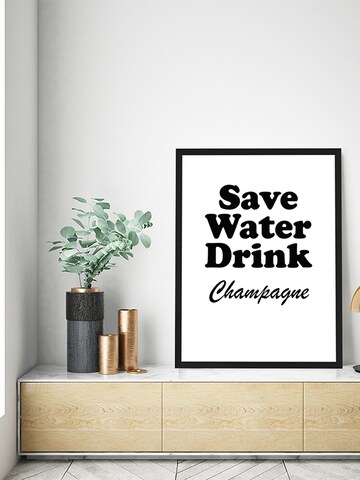 Liv Corday Image 'Save Water Drink Champagne' in White