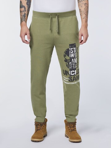 UNCLE SAM Tapered Pants in Green: front