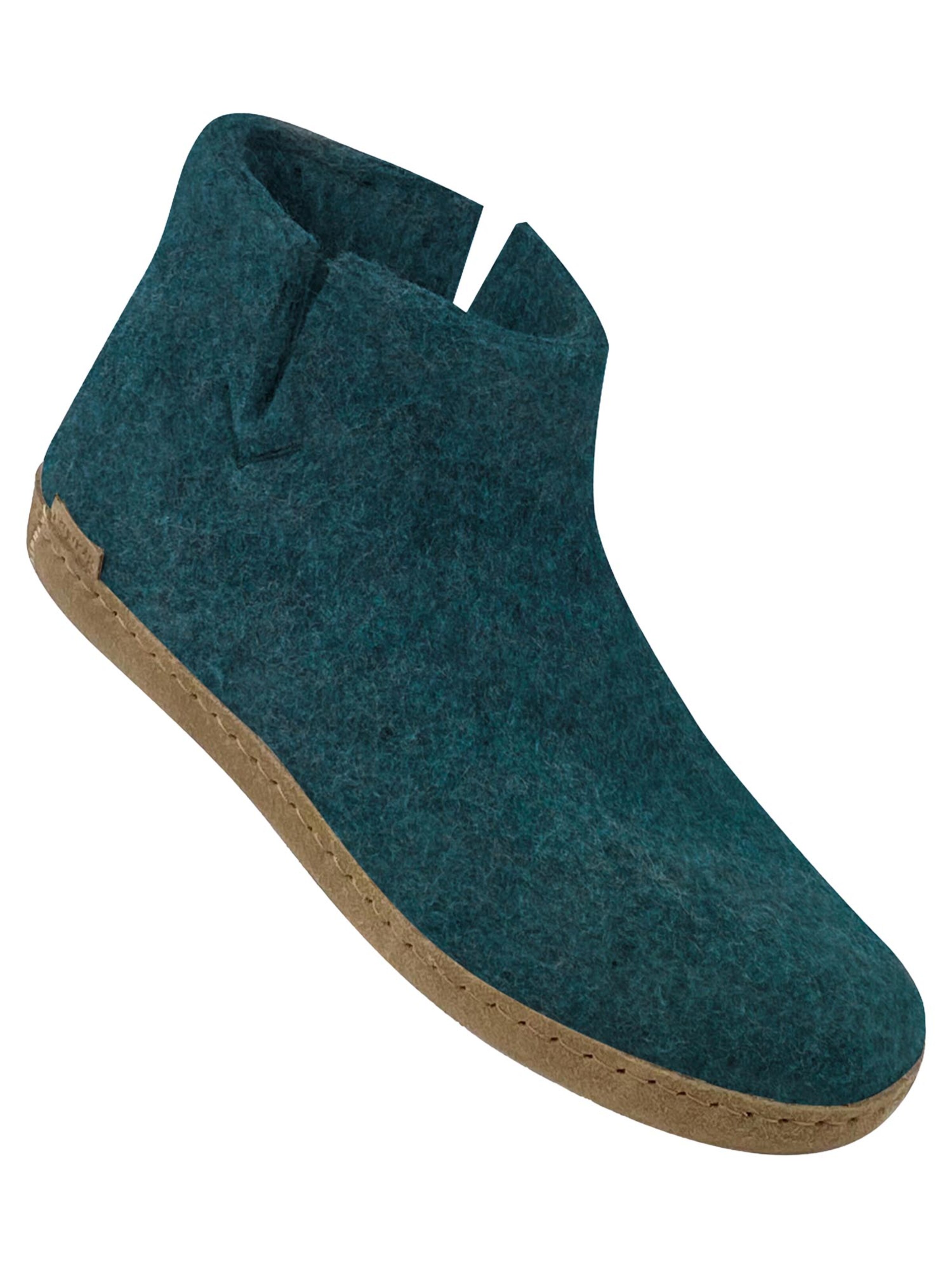 Glerups Slipper 'Ledersohle' in Green