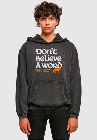 Sweat-shirt 'Thin Lizzy - Dont Believe A Word Fox' Merchcode en noir : devant