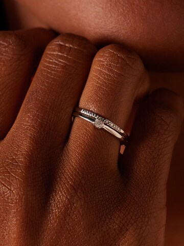 Lucardi Ring 'Set' in Zilver: voorkant