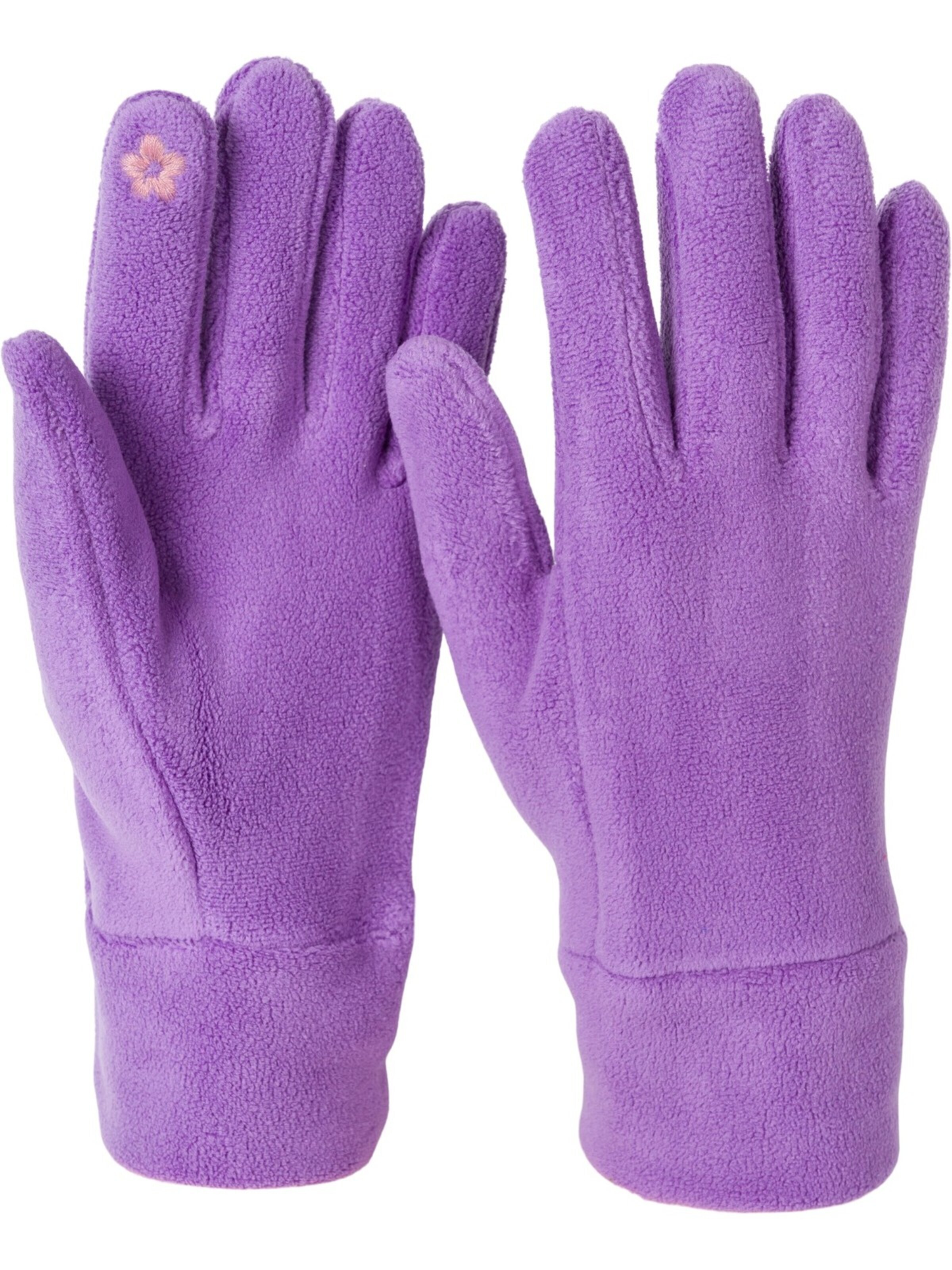 styleBREAKER Fingerhandschuhe 'Einfarbige Touchscreen Fleece Handschuhe'‌‌‌ in Lila: Vorderseite