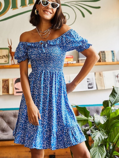 olalook Φόρεμα σε μπλε κοβαλτίου / μαύρο / λευκό, Άποψη προϊόντος