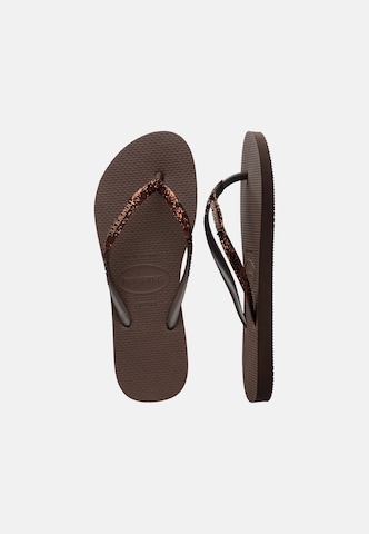 HAVAIANAS Teenslipper 'SLIM GLITTER II' in Bruin