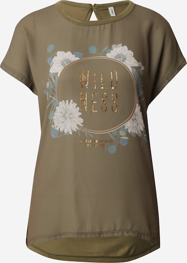 ONLY T-shirt 'FLORA' en or / gris basalte / greige / olive, Vue avec produit