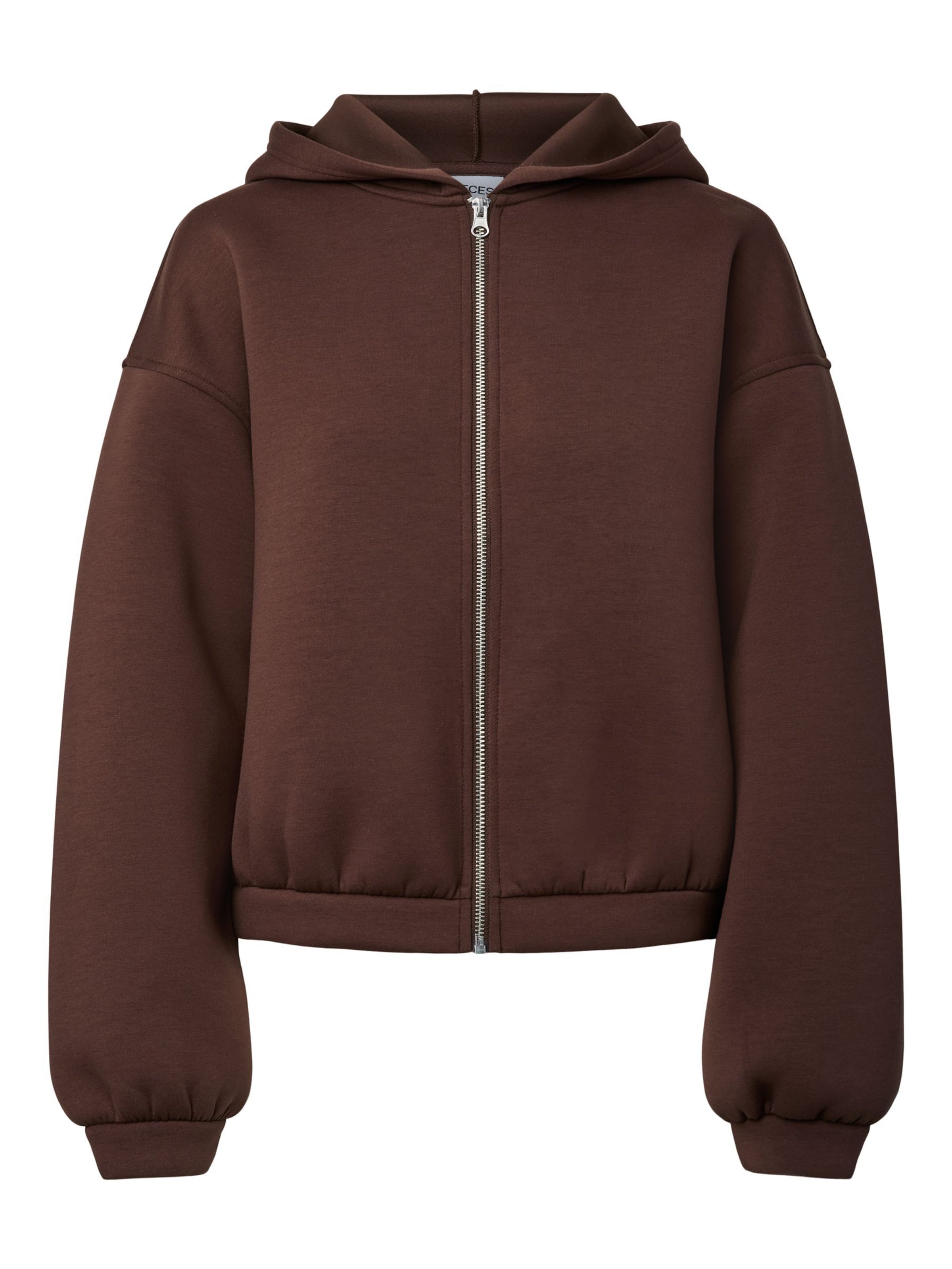 PIECES Sweatjakke 'PCBucuba' i mørkebrun, Produktvisning