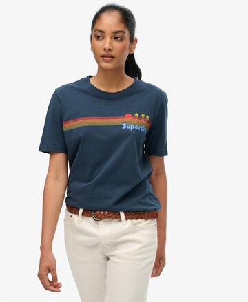 T-shirt Superdry en bleu : devant
