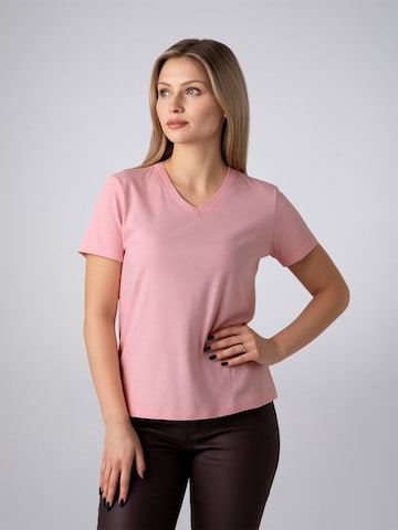LEAFLETIC Shirt 'Leafletic Women’s Short Sleeve V-Neck T-shirt' in Roze