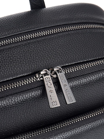 Zaino 'Zaino Unisex Vera Pelle - Chiusura Zip, Tasche Multiple, Manico Pelle' di B. Cavalli in nero
