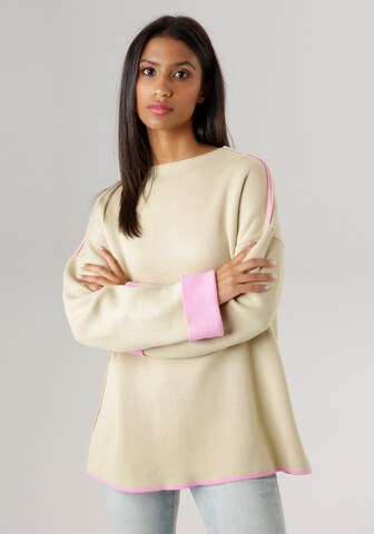 Aniston SELECTED Pullover in Beige