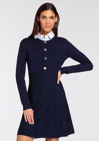 DELMAO Knitted dress in Blue: front