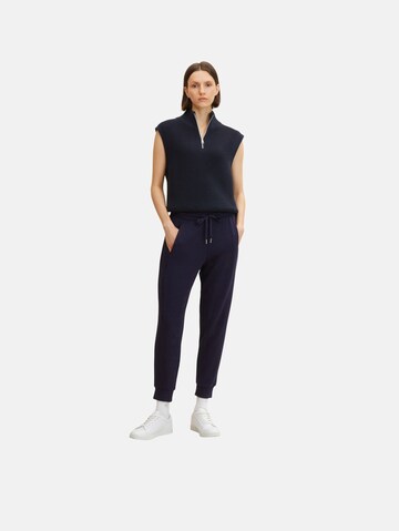 TOM TAILOR Tapered Pants in Blue: front