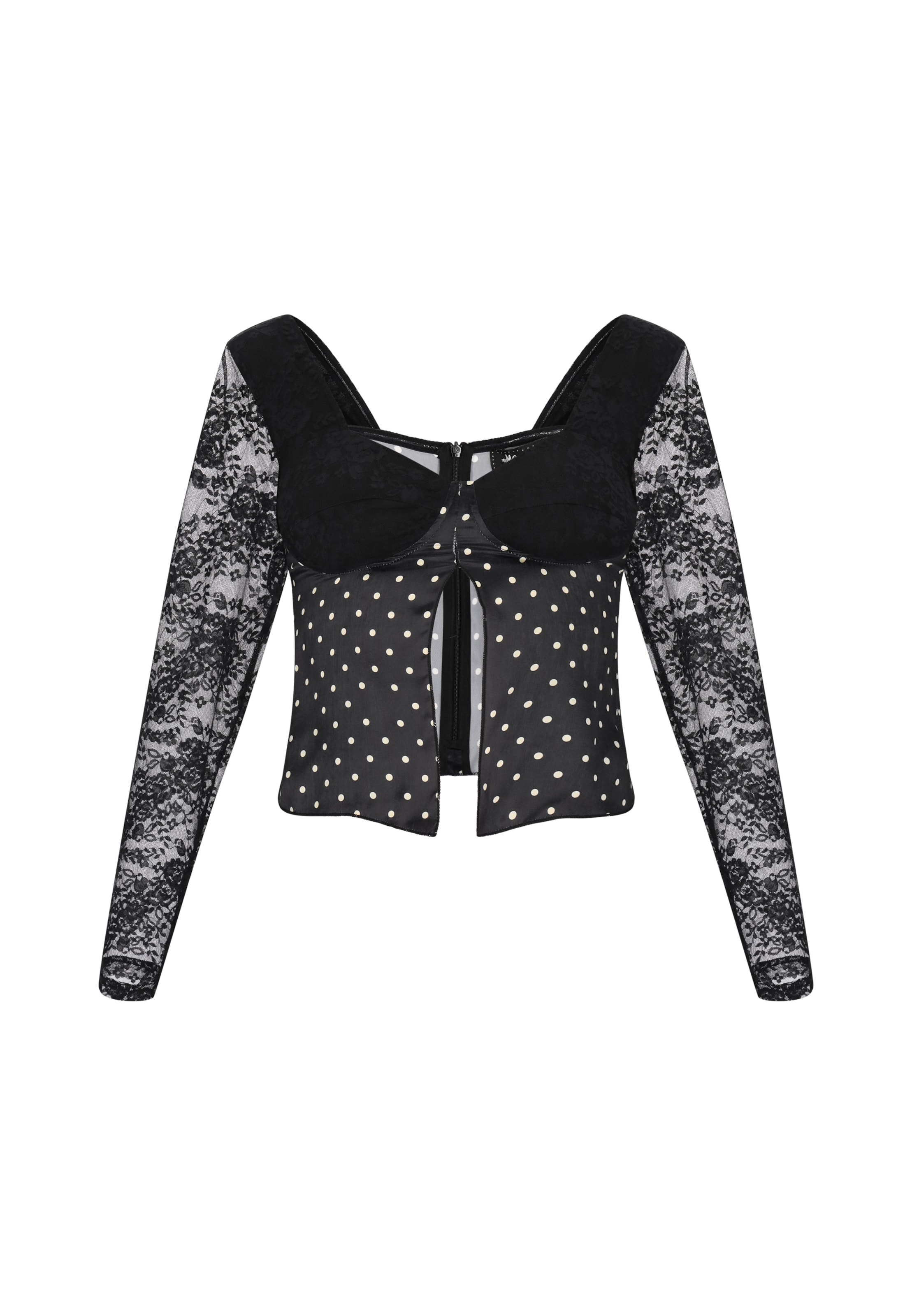 myMo at night Bluse 'Party' in schwarz / weiß, Produktansicht