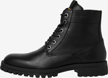 JACK & JONES - Botas con cordones 'BERNIE' en negro: frente