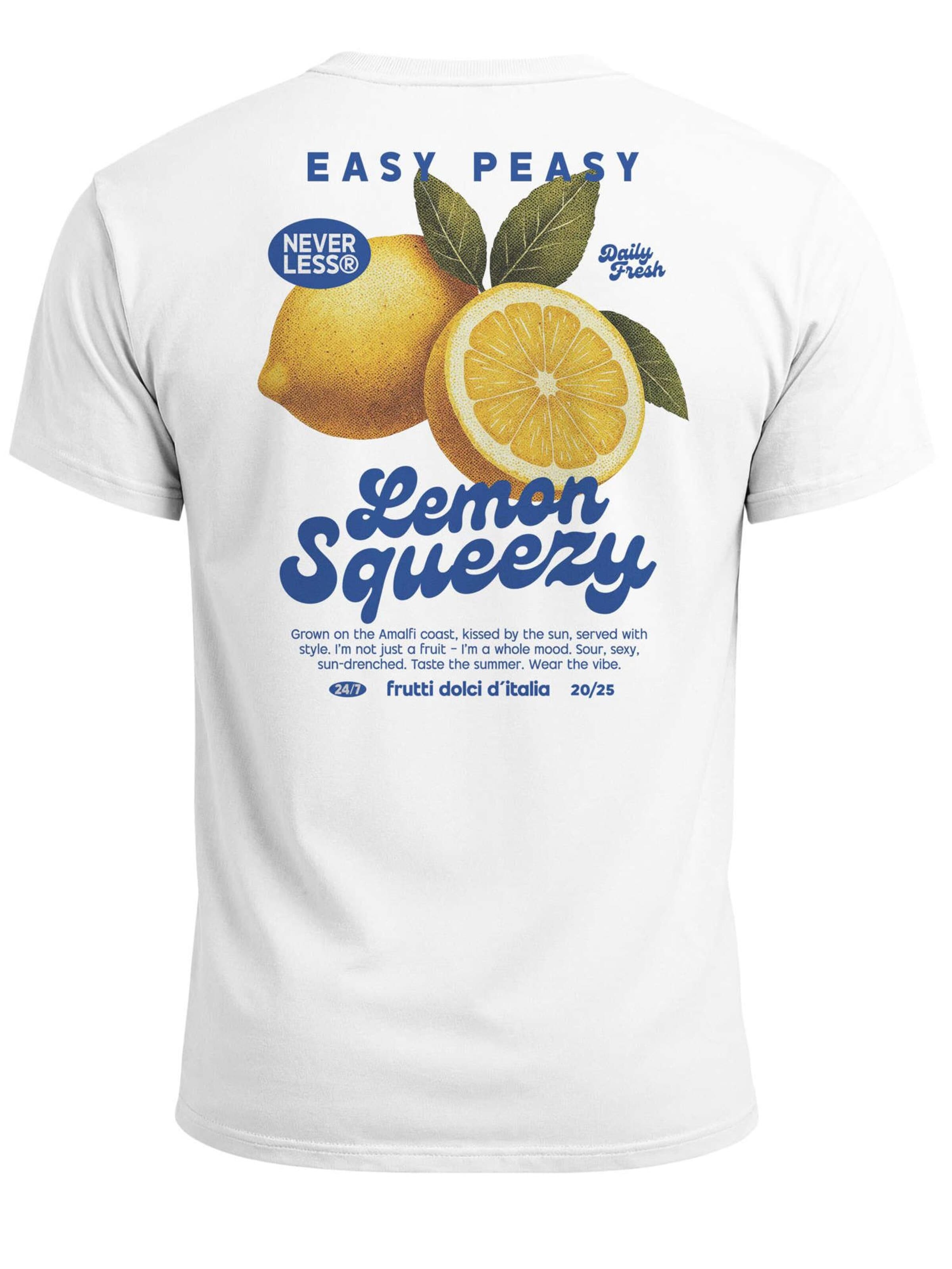 Neverless Shirt 'Lemon Squeezy' in White: front