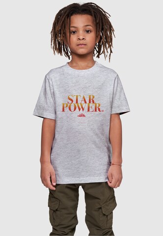 ABSOLUTE CULT Shirt 'Captain Marvel - Star Power' in Grey: front