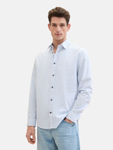 TOM TAILOR Comfort fit Button Up Shirt in Blue