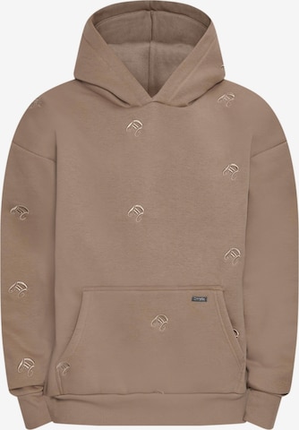 Sweat-shirt Dropsize en marron : devant