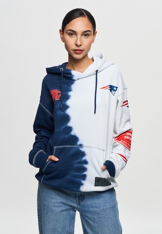 Recovered Sweatshirt 'NFL Patriots Ink Dye Effect On' in Blue