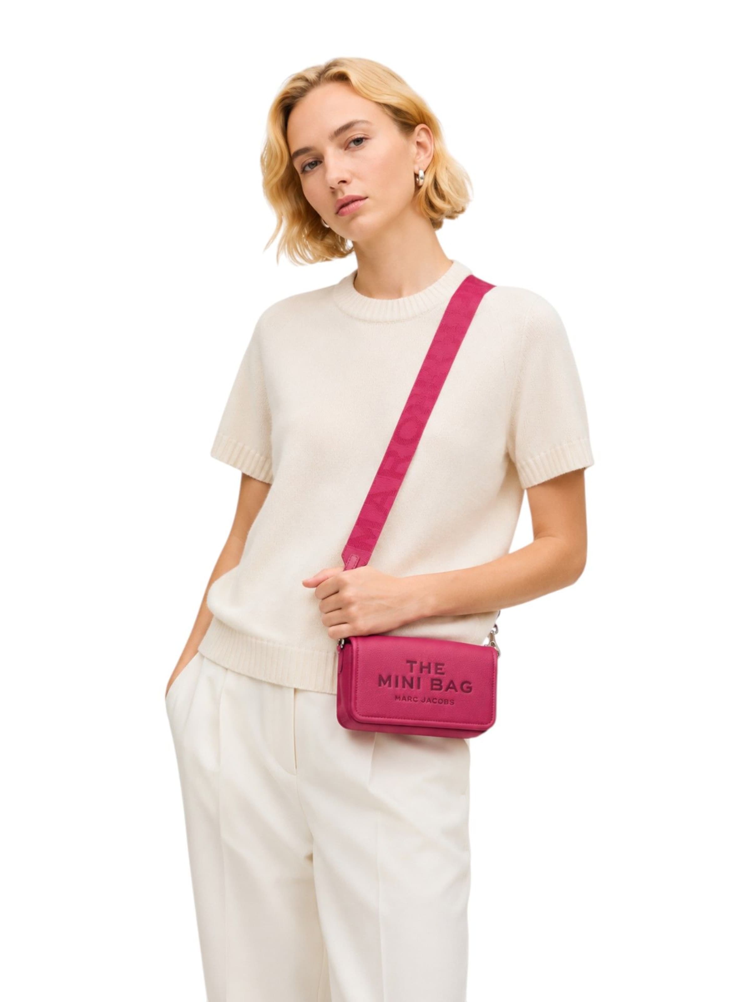 Borsa a spalla 'The Leather Mini Bag Crossbody Bag' di Marc Jacobs in rosa: frontale