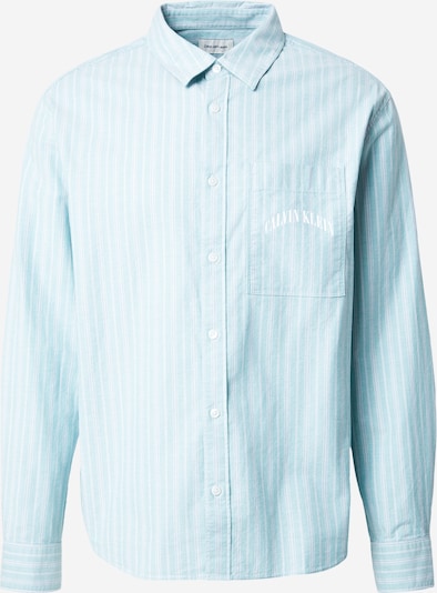 Marškiniai iš Calvin Klein Jeans, spalva – šviesiai žalia / balta, Prekių apžvalga