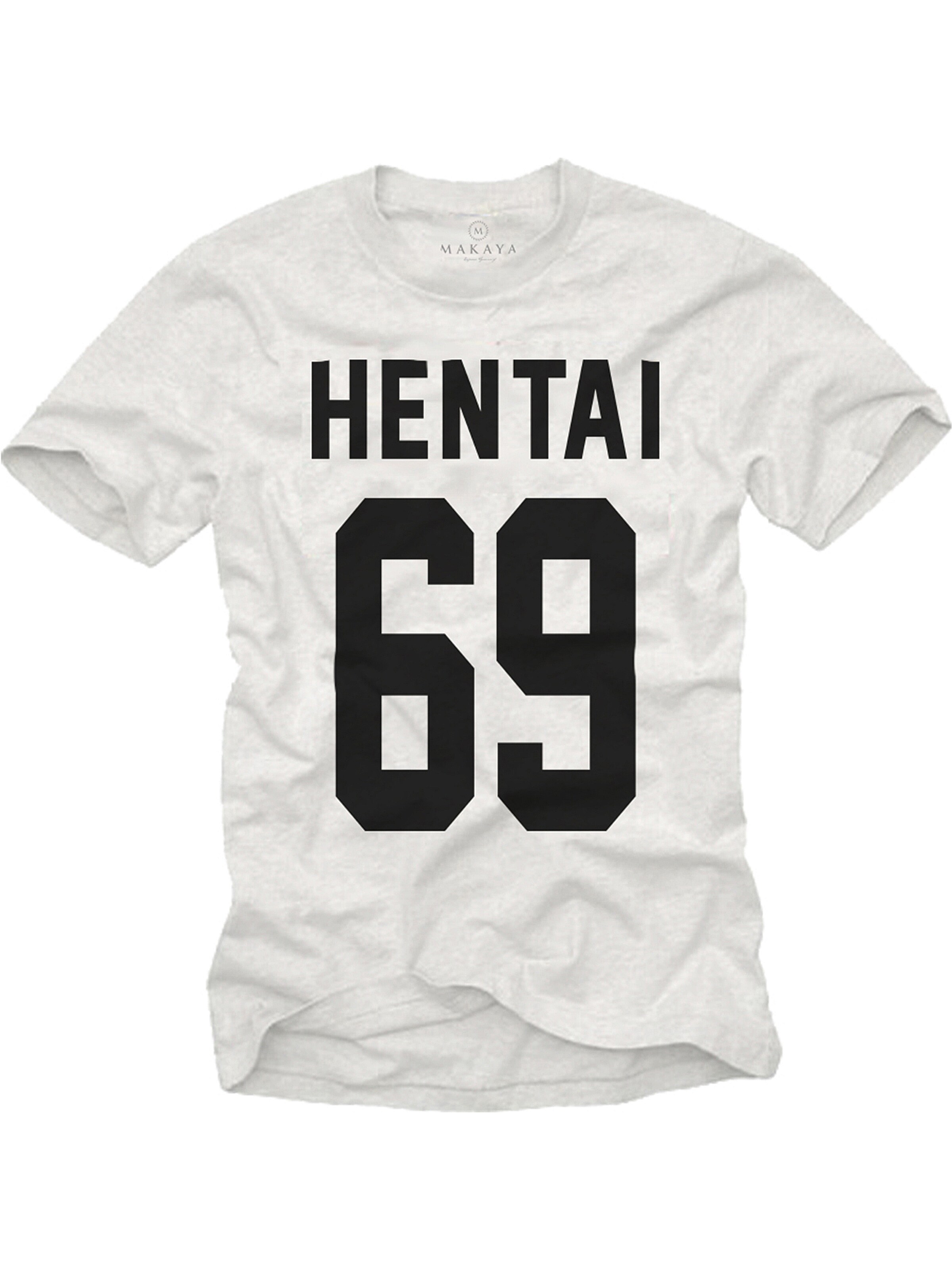 MAKAYA Shirt 'HENTAI69' in White: front