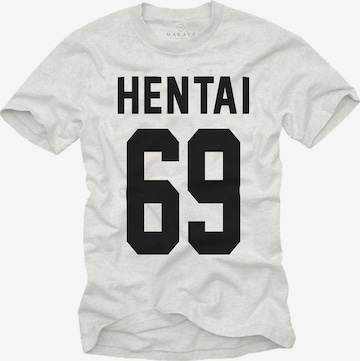 MAKAYA Shirt 'HENTAI69' in White: front