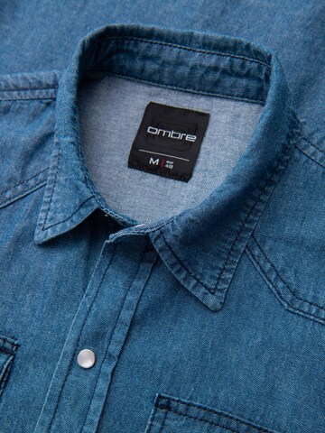 Ombre Comfort fit Overhemd in Blauw