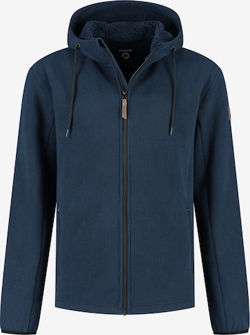 Vestes en maille 'Karlson' Travelin en bleu : devant