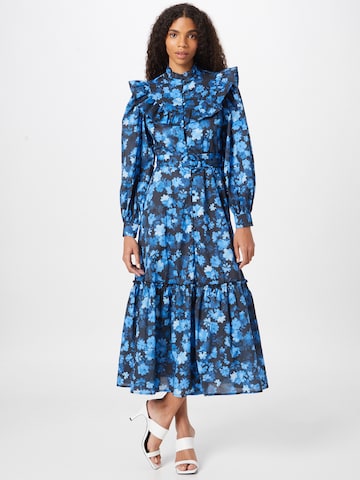 Warehouse Shirt Dress in Blue: front