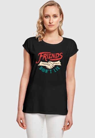 T-shirt 'Stranger Things - Friends Dont Lie Hands' ABSOLUTE CULT en noir : devant