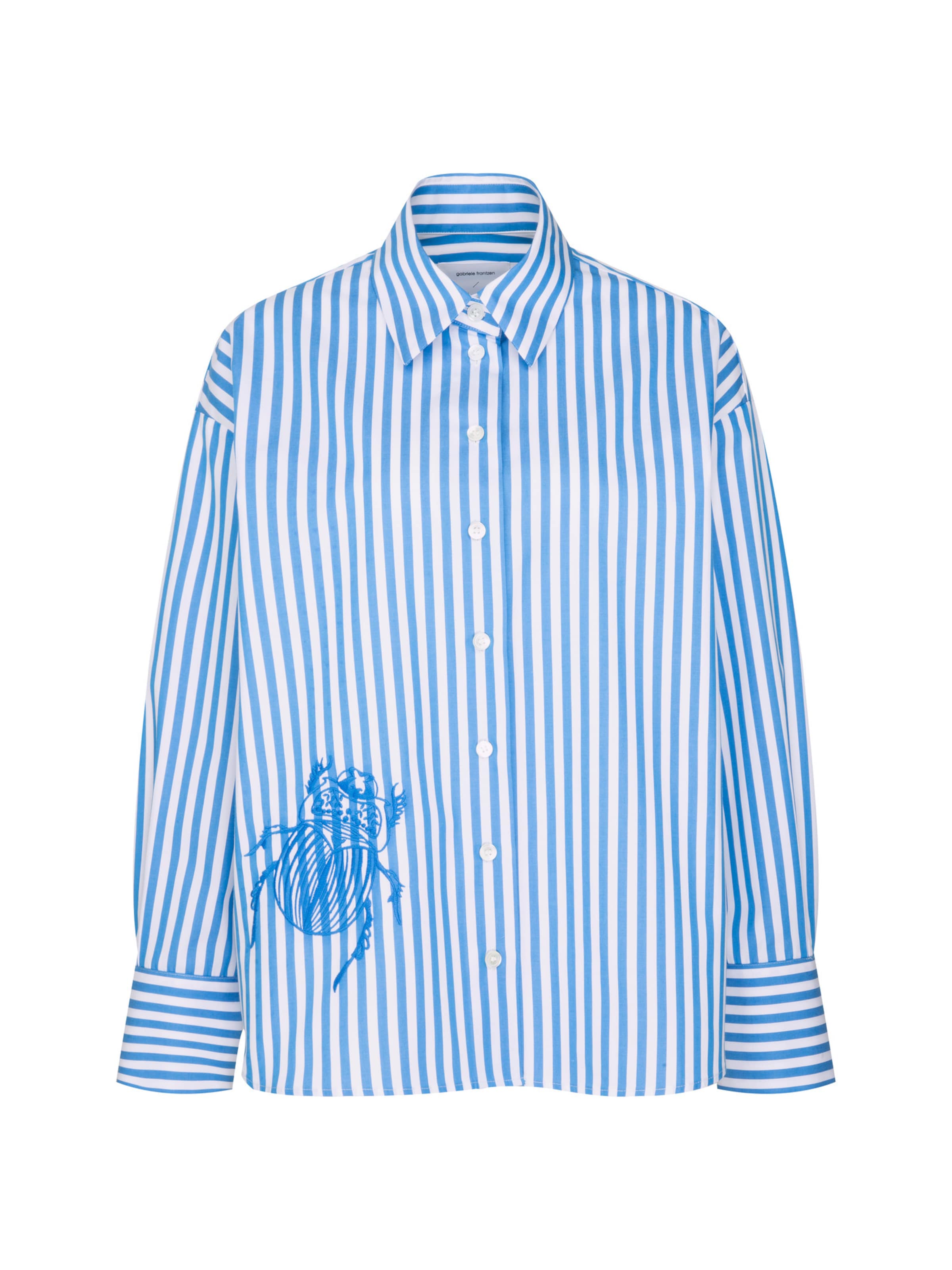 SEIDENSTICKER Blouse 'Schwarze Rose' in Royal blue / White, Item view