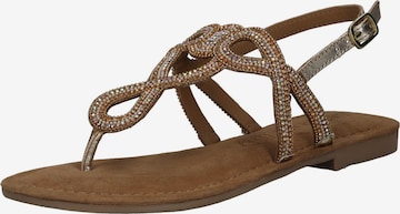 Tongs LAZAMANI en or : devant