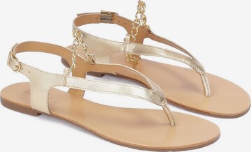 Kazar T-Bar Sandals in Gold