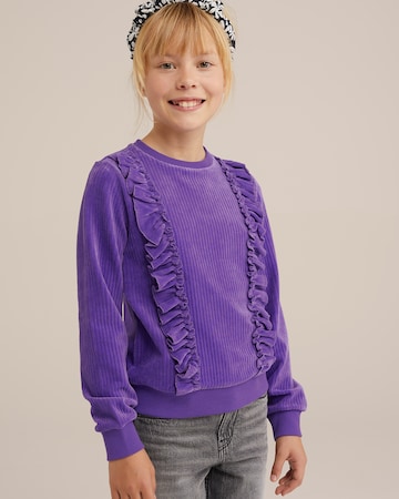 Sweat-shirt WE Fashion en violet : devant